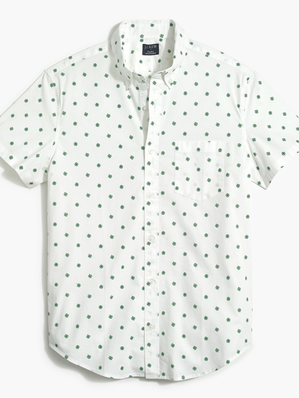 J. Crew Clover Flex Washed Slim Short Sleeve Button Down Shirt SZ MED